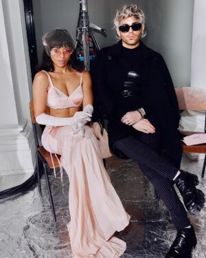 Kat Graham Instagram - The immensely talented visionary @JeanPaulGaultier at his Haute Couture Show x @simonerocha_ SS2024.

It was a breathtaking show that seamlessly blended Rocha’s whimsical romanticism with Gaultier’s timeless silhouettes. It’s always a joy to adore, collect, bear witness to, cherish and pay homage to the legacy that is Gaultier. And seeing the maestro himself defies expression. Gratitude to my Gaultier family for having me. 💓

I have been dreaming in Gaultier since I was 16 years old. When I got my first big paycheck the first thing I bought was archive JPG. I own more Gaultier than anything else in my collection of fashion, and continue to collect everything I can. It continues to be a firm representation of absolute freedom, creativity, self love, inclusion and unyielding self expression.