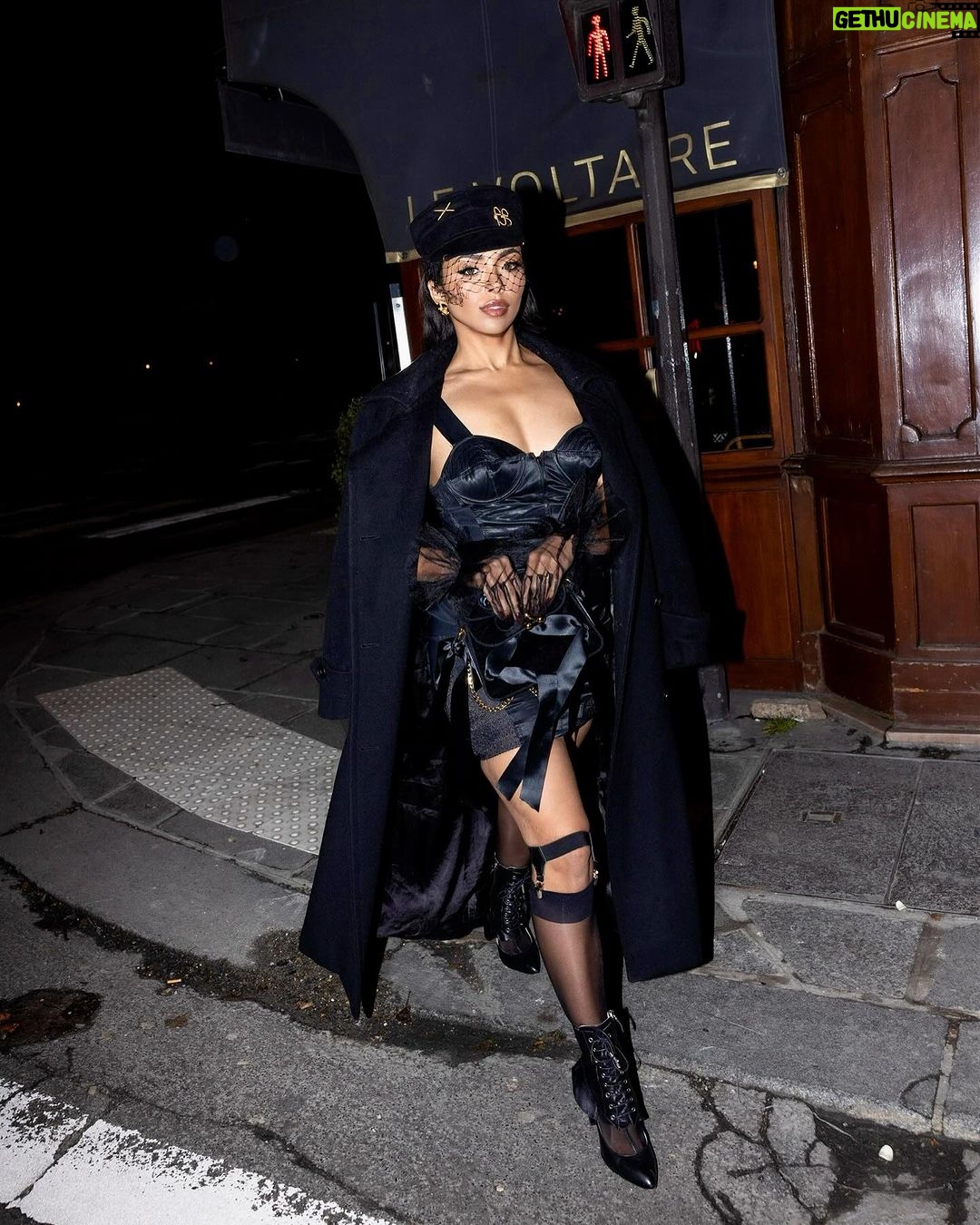 Kat Graham Instagram - Just a Gaultier girl doing Gaultier things… Restaurant Le Voltaire