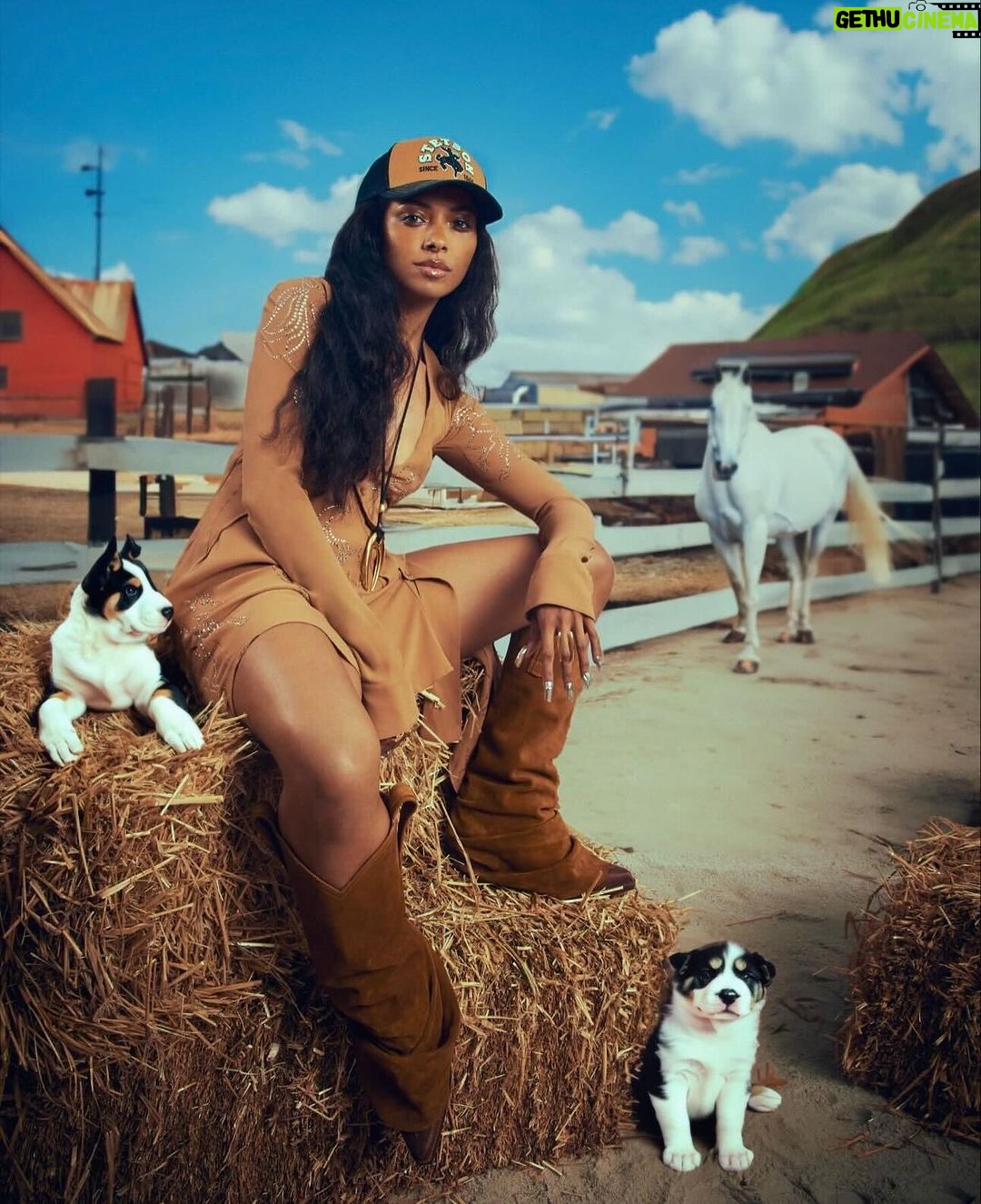 Kat Graham Instagram - This? Just some gorgeous photos from our latest mag featuring @katgraham and some AI magic. ✨ The new issue is on newsstands now. Photographer/AI Backgrounds: @savannarruedy Stylist: @cassieanderson212 Words: @racheltorgs Hair: @naivashaintl Makeup: @karinamilan__ Manicurist: @nails_byely Set Design: @c.f.x.x