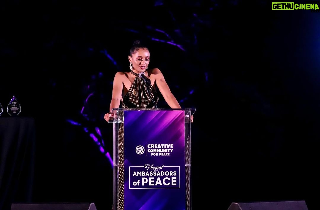 Kat Graham Instagram - It is bittersweet to be recognized by @ccfpeace with a peace award amidst one of the most tumultuous periods in history. We have all been feeling the deep grief and heartbreak of the innocent Israeli and Palestinian lives that have been lost. In recent weeks, we have witnessed the distressing violence and unimaginable horrors unfolding in Israel and Gaza. It’s during times of fear that soft power is so often undermined. To be recognized by the Community for Peace alongside purpose-driven creatives Liev Schreiber, Ben Silverman, Gustavo Lopez, and Aaron Rosenberg is truly an honor. I’m humbled and deeply grateful to be presented with this award by my friend, Holocaust survivor Yetta Kane. The arts have the unique ability to transcend language and cultural barriers. While it cannot stop bloodshed, it can and must foster empathy, encourage dialogue, and bring people closer together. These are the values that promote long-term peace. In our everyday lives, we all have the power to lead with empathy and promote the dignity of life for all. We can choose not to confuse the people with the organizations that govern them. We can choose not to confuse support for a group of innocent people as an expression of hate or oppression for another. Solutions are not based on violence. I believe that we can all channel our passions and pain towards the protection and support of the vulnerable and innocent. That has been my lifelong dedication to human rights globally and I will continue to do my part. We can all be part of the solution and come together in peace. It is possible.