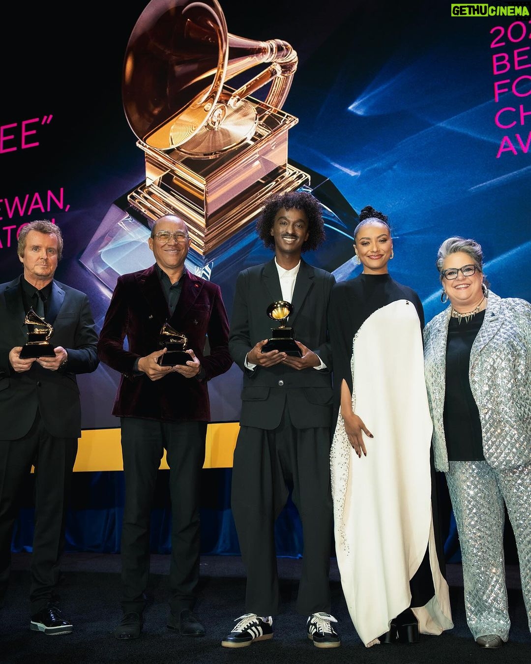 Kat Graham Instagram - Congratulations @knaanstagram on your Grammy Award for “Refugee” Best Song for Social Change at the Special Merit Awards. What an incredible honor to be able to present this to you. From our journey of being label mates (now over 10 years ago!) on A&M records, to having the privilege of being a part of your well deserved recognition. Thank you for using your platform and talents to bring awareness to the plight of refugees. This was an absolute dream come true having my two humanitarian worlds brought together with the @recordingacademy and @refugees. It felt like the deepest confirmation of alignment. So honored to be a part of the UN Refugee Agency and Recording Academy family. Two organizations that work tirelessly to protect, empower and support the world’s most vulnerable. Congratulations K’Naan. May the world see and understand what it means to be a refugee a little more today than they did yesterday. Thank you. 🙏🏽 Los Angeles, California