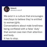 Kate Beckinsale Instagram - If yesterday has highlighted anything, it's the grim reality of how dangerous male entitlement can be. The root cause of this is misogyny. It's patriarchy. It's sexism repackaged as "being a better" or "real" man, by toxic social media influencers. It's social media companies themselves allowing this content to be eaten up, unchallenged. It's an entire society that turns a blind eye to the cause of violence towards women and girls. None of these problems are new, they have just repeatedly been left to fester, morph and grow until we are at a place where a high profile public figure can come on live Tv and make misogynistic remarks about a woman, and the next day lament the death of a 15 year old girl by a boy - and not see how those actions are connected. Misogyny breeds violence. It's never just a comment, banter, a joke - it's a culture that enables women to be seen as less than men. As disposable, without agency. We didn't need to have this horrific wake up call. It shouldn't take the violent death of a teenage girl for society to listen. Misogyny should be treated with the same severity as any other form of terror and violence. This isn't something women should have to put up with anymore. Deepest condolences to the family and friends of 15 year old Elianne Andam, for all the light and life that has been taken from you . Again I am disabling comments out of respect to her and her family . Repost @cheerupluv