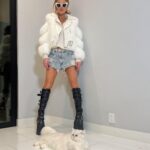 Kate Beckinsale Instagram - @alinathebrand made the best ever jacket so now I have it in three colours .. I love them so much and then the designer told me I was her inspo to make them which made me squeak. If anyone is in any doubt that it’s vegan leather and faux fur please accept Willow’s hearty endorsement . DM @alinathebrand to purchase if it’s your thing too 💕 she’s so talented I love her 💕💕
