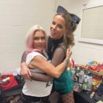 Kate Beckinsale Instagram - And then I had a big cuddle with the divine, warm and lovely @samanthafoxofficial and tried to recreate @brucegrobbelaar’s save on her drummer’s buttock tattoo and I think I can say I may be the only actress in Hollywood who has managed both in one day.