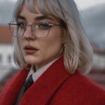 Kateřina Mlejnková Instagram - Už je červený všude moc? Není! 😅❤️ miluju děsně moc! 🤷🏼‍♀️ . . . . . . . #redobsession #redcoat #blondehair #glasses #ootd #fashion #streetstyle Prague, Czech Republic