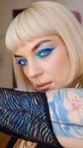 Kateřina Mlejnková Instagram - Full Blue 💙 makeup look ✨ Products: Eyeshadows primer: @nyxcosmetics - Ultimate Shadow and Liner Primer Blue eyeshadow: @patmcgrathreal - MTHRSHP palette (@sephora) @natashadenona - CIRCO LOCO EYESHADOW PALETTE (@sephoraczechrepublic) Blue Mascara: @yslbeauty . . . . . . . . #makeup #makeupturorial #makeupgoals #makeupidea #makeuplove #glammakeup #mua #makeuppro #makeuptransformation #makeuptime #makeuptutoria #bluemascara #yslbeauty #bluemakeup #koki9 #makeupartist Prague, Czech Republic