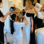 Katheryn Winnick Instagram - The 5 minute countdown before the car has to leave for the red carpet.. Top of the dress had to be completely redone (I got bigger 🍒 than the runway models) Messed up my manicure again on the way to the bathroom. And the professions are trying to sew me into my spanx! 😳 No stress at all!