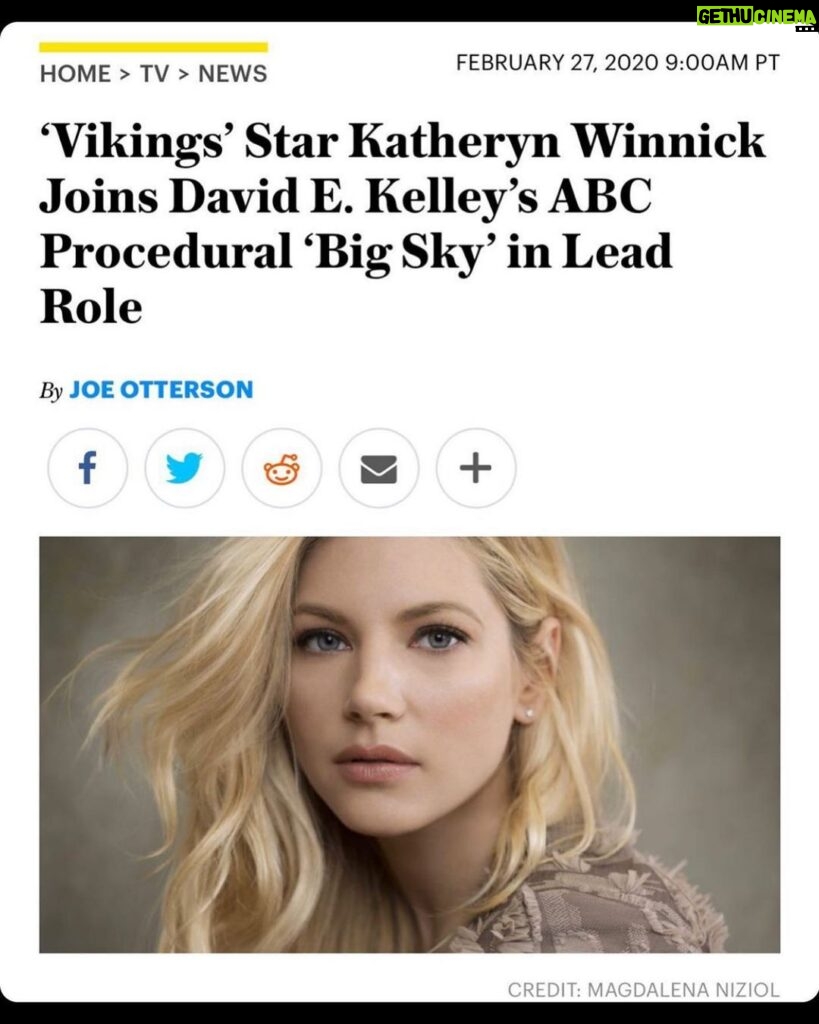 Katheryn Winnick Instagram - New announcement! Very excited to join David E. Kelley’s new ABC triller “Big Sky”. Next chapter here we go!!