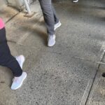 Kathy Najimy Instagram – Another installment of the white sneaker series. I love Manhattan but, perplexed and amazed how these folks keep their sneakers so white and clean on these streets… (with cameos by Petie)