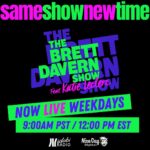 Katie Leclerc Instagram - Listen Up! Fans of @brettdavernshow we have a new time slot on @idobiradio !!!! Starting THIS MONDAY you can now hear us at 9am PST 12pm EST!! idobi will still be there, we’re just sleeping in a bit! #bekindandrakecareofeachother