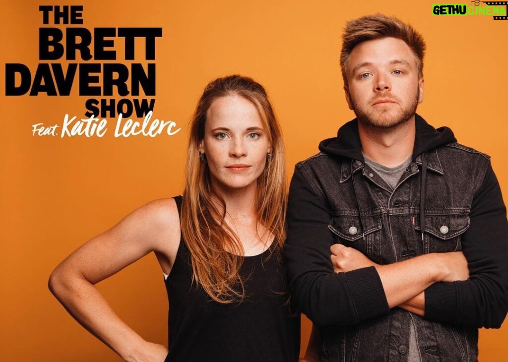 Katie Leclerc Instagram - Our 1,000th episode of @brettdavernshow is THIS FRIDAY! Make sure to tune in to me and @bdavv on @idobiradio at 7am pst, or wherever you get podcasts. Link in bio! #podcast #morningshow #idobiradio #thebrettdavernshow #BDS1000
