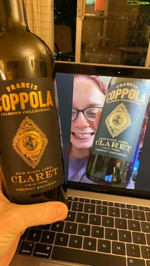 Katie Leclerc Instagram - When you and your bestie who is 424.7 miles away randomly select the same wine for your FaceTime date! @nel.phoenix @coppolawine