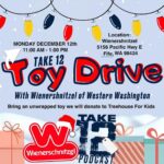 Katie Leclerc Instagram - We’re doing our part for @treehouseforkids! Bring an unwrapped toy to the @wienerfampnw in Fife on Monday! #doitforthekids Wienerschnitzel