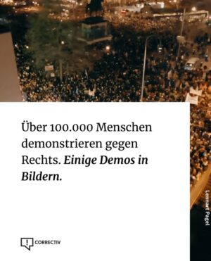Katja Riemann Instagram - Repost von @correctiv_org 
Es ist erleichternd, diese Bilder zu sehen, und dass schnell und entschieden soviele Menschen aus offensichtlich unterschiedlichen Generationen sich zusammenfanden an so vielen Orten. Dank an all jene, die proaktiv und zügig dies organisierten, überall. 
Ich bin derzeit nicht in Deutschland, werde euch unterstützen, sowie zurück. Bis dahin winke ich euch zu und bin dankbar, dass man in diesem Land verstanden hat, dass WIR die Demokratie sind. Was für ein gutes Zeichen auch in die Welt….