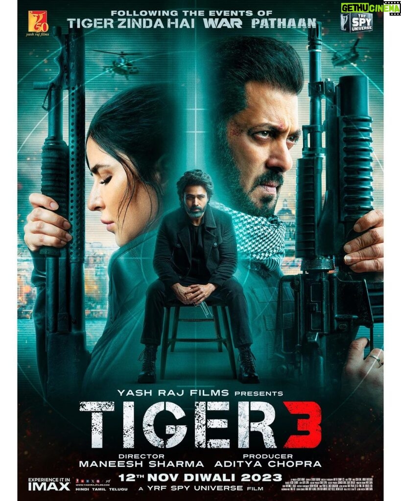 Katrina Kaif Instagram - A big thank you for the amazing response on #Tiger3trailer! Watch #Tiger3Trailer now *link in bio* #Tiger3 arriving in cinemas this Diwali, on 12th November. Releasing in Hindi, Tamil & Telugu. @beingsalmankhan | @therealemraan | #ManeeshSharma | @yrf | #YRF50 | #YRFSpyUniverse