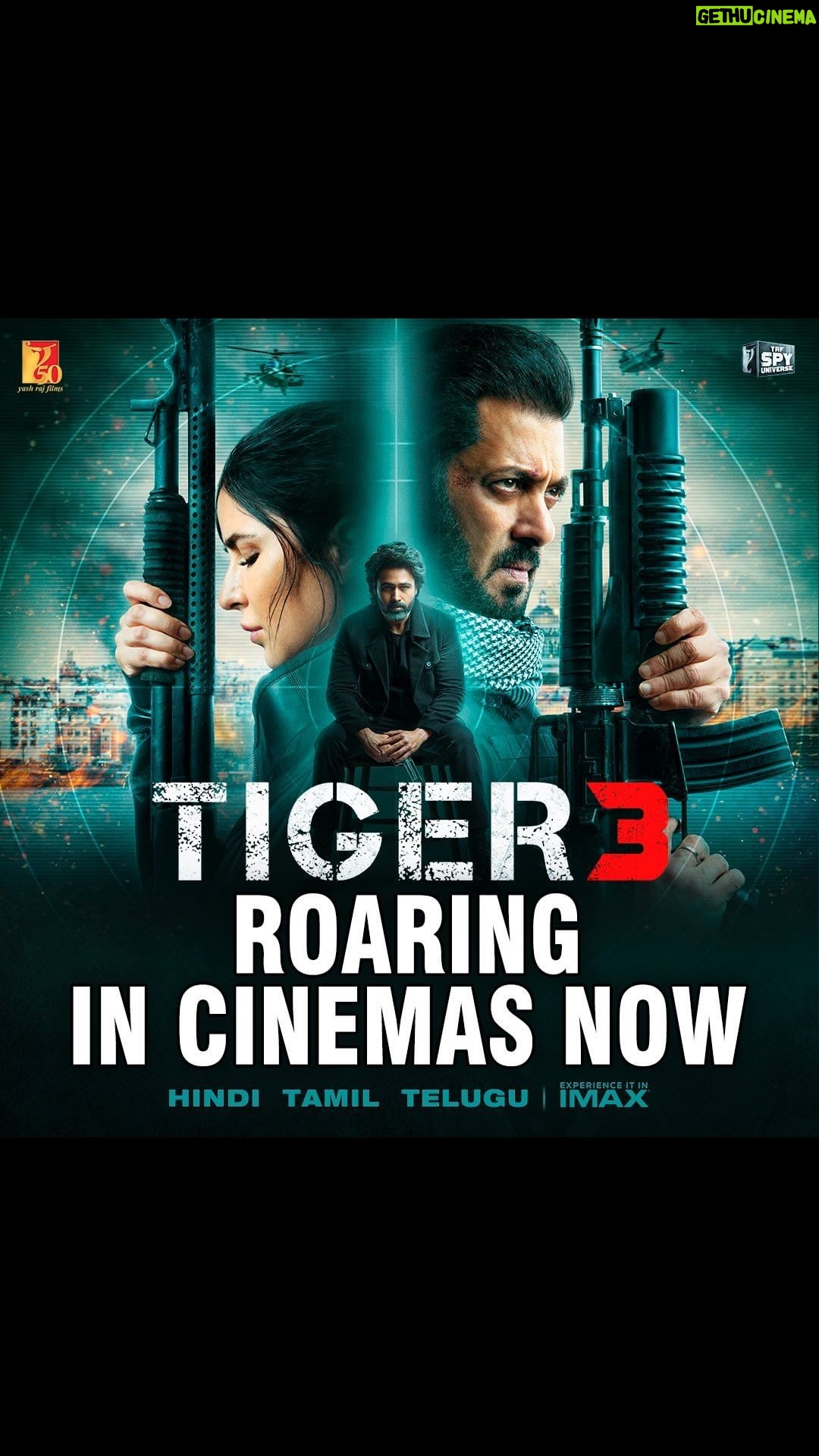Katrina Kaif Instagram - Watch #Tiger3 with your friends & family at a theatre near you in Hindi, Tamil & Telugu. Book your tickets now *link in bio* @beingsalmankhan | @therealemraan | #ManeeshSharma | @yrf | #YRF50 | #YRFSpyUniverse