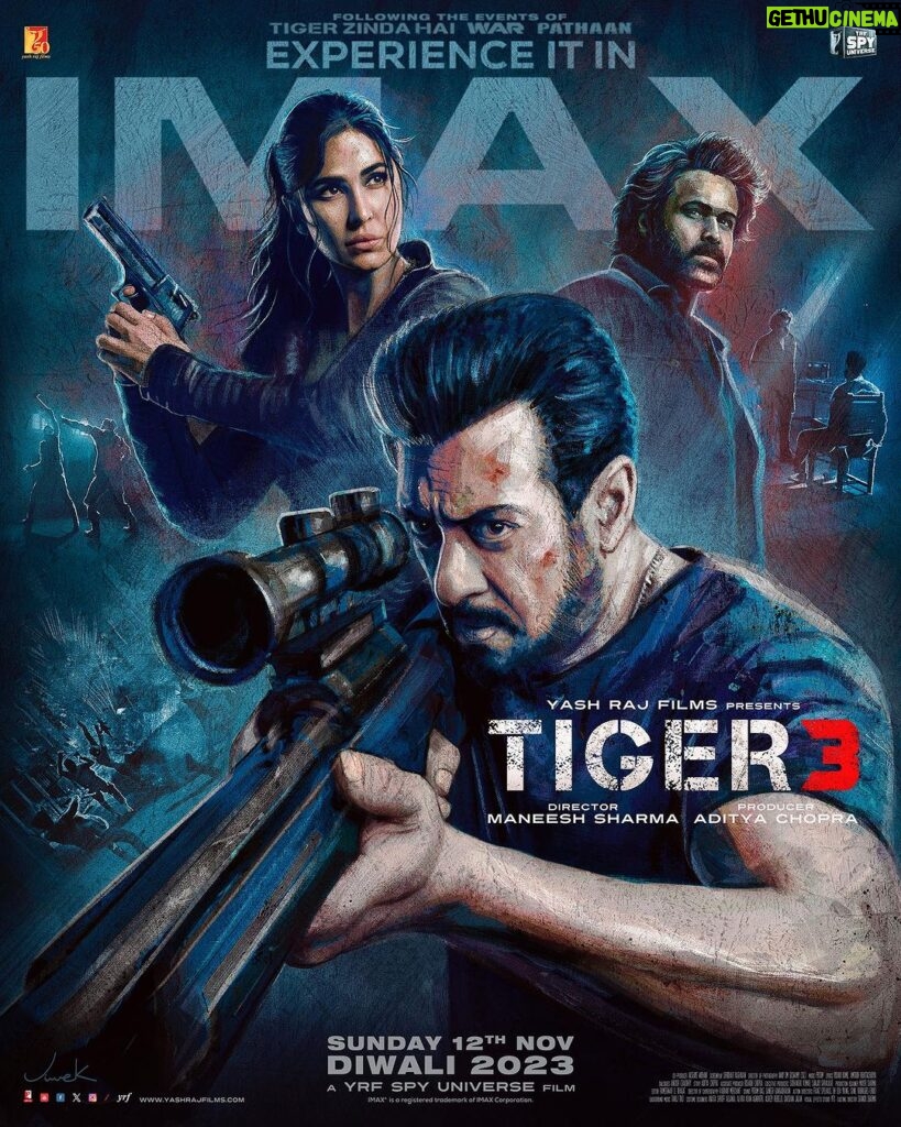 Katrina Kaif Instagram - 5 days to go! Experience #Tiger3 in @IMAX this Sunday, 12th Nov onwards. Book your tickets now *link in bio* @beingsalmankhan | @therealemraan | #ManeeshSharma | @yrf | #YRF50 | #YRFSpyUniverse