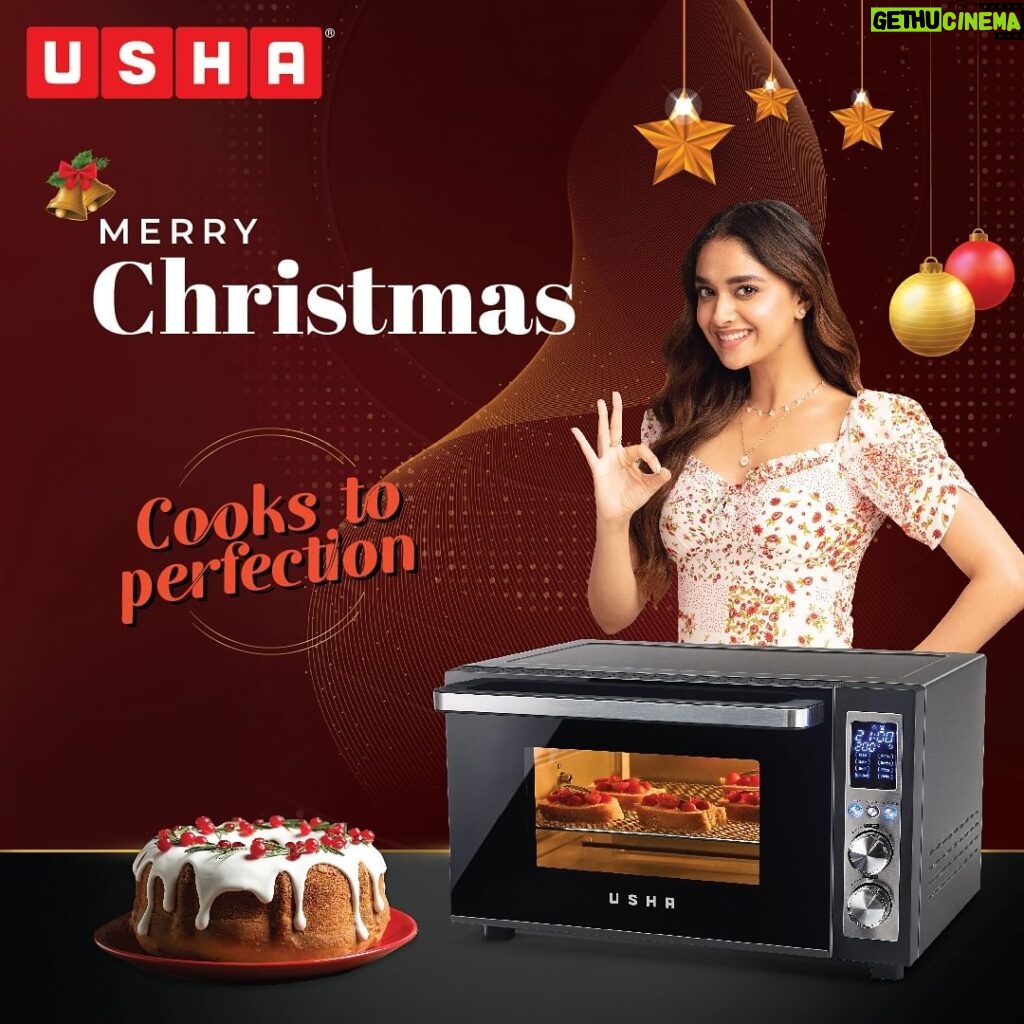 Keerthy Suresh Instagram - Usha wishes you a Merry Christmas filled with joy, warmth, and delicious moments! #MerryChristmas #HappyBaking #UshaCook #Usha @UshaCookOfficial