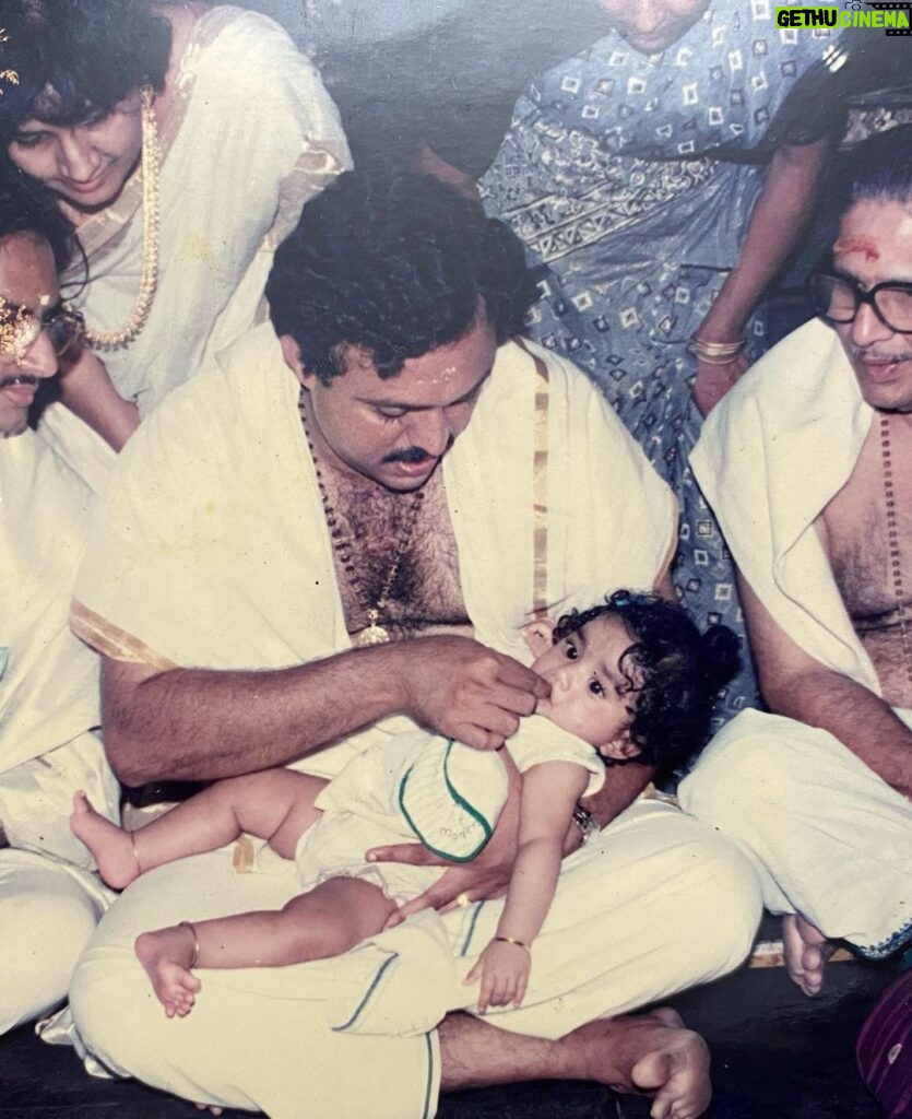 Keerthy Suresh Instagram - I badly wanted to recreate these pictures but guess my dad didn’t feel the same way about carrying me now. 🤷‍♀️ Happy Father’s Day Achaaaa ❤️