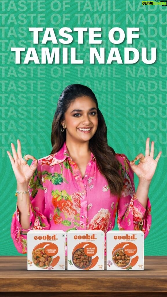 Keerthy Suresh Instagram - Keep your Anjara Petti away. All you need is the Cookd Recipe Mix ❤️ Make the tastiest Madurai Chukka, Chettinad Masala, and Pallipalayam Masala with the Taste of Tamil Nadu Combo. Buy now from shop.cookdtv.com #cookd #cookingwithcookd #madurauchukka #pallipalayam #chukka #chettinad #keerthy #keerthysuresh #keerthysuresh❤️ #keerthysureshofficial #food #foodie #foodlovers #foodvibes #foodie #recipe #recipemix