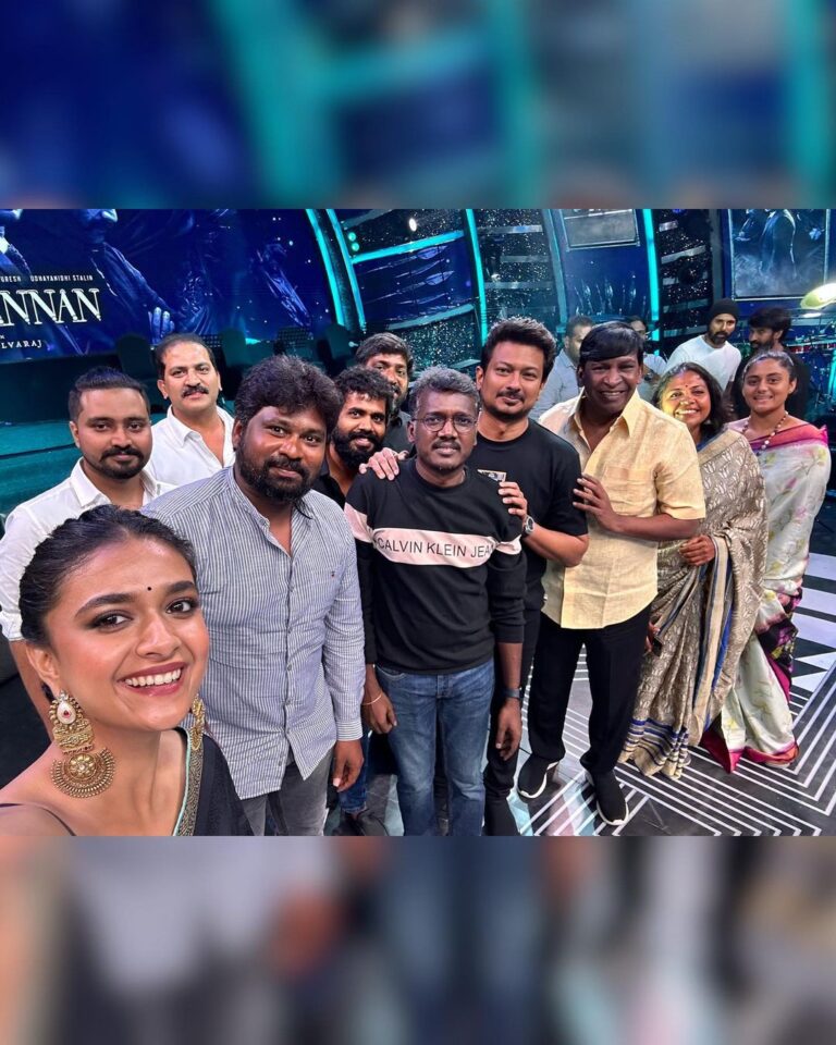 Keerthy Suresh Instagram - An amazing night with some amazing people! 🖤 Can’t wait for the release! #MAAMANNAN #AudioLaunch #Candids