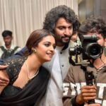 Keerthy Suresh Instagram - Just us, looking at Dharani and Vennela 🤷‍♀️ #Dasara #DasaraPromotions #DasaraOnMarch30th #PromotionBreaks