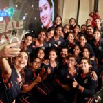 Keerthy Suresh Instagram - It was an utmost pleasure to have met these talented and energetic individuals, the future of Women’s Cricket ❤️ Got to chat with Minnu Mani, one of Kerala’s pride 🤗 Happy to have inaugurated the ticket sales for the upcoming India vs Australia T-20I and extremely Honoured to be associated as the Goodwill ambassador for the Kerala Cricket Association 🏏 #womencricket #keralacricketassociation