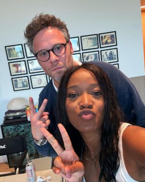 Keke Palmer Instagram - Having so much fun with these amazing guys on set of our film “Good Fortune” — we had a pool scene today that lowkey turned into a real pool party hahaha! Working with Aziz something spontaneous always happens 🤣♥️