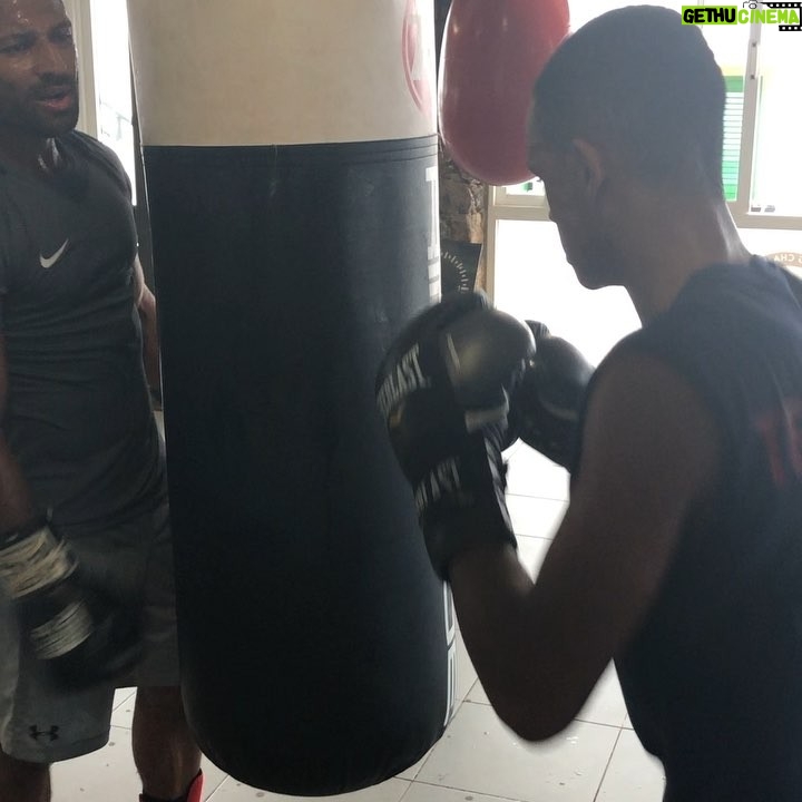 Kell Brook Instagram - Nice session with my nephew, news coming soon... Baileys gym Fuerteventura