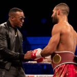 Kell Brook Instagram - #ThrowbackThursday or fast forward few months? ... That chocolate WBO strap does look good near them chocolate brownies, round that waist right? 😉 @thebugzymalone #AllOfTheLights Utilita Arena Sheffield