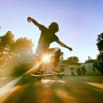Kenneth Mitchell Instagram - >>> Virtual homeschool gym class with special guest… ‘Tony Spock’ @ethangpeck 🖖🏼 Sk8 photography by Lilah x @geoffbrough5 🖤 #StarTrek #LiveLongandSkate Studio City