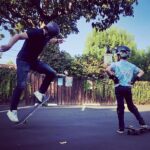 Kenneth Mitchell Instagram - >>> Virtual homeschool gym class with special guest… ‘Tony Spock’ @ethangpeck 🖖🏼 Sk8 photography by Lilah x @geoffbrough5 🖤 #StarTrek #LiveLongandSkate Studio City