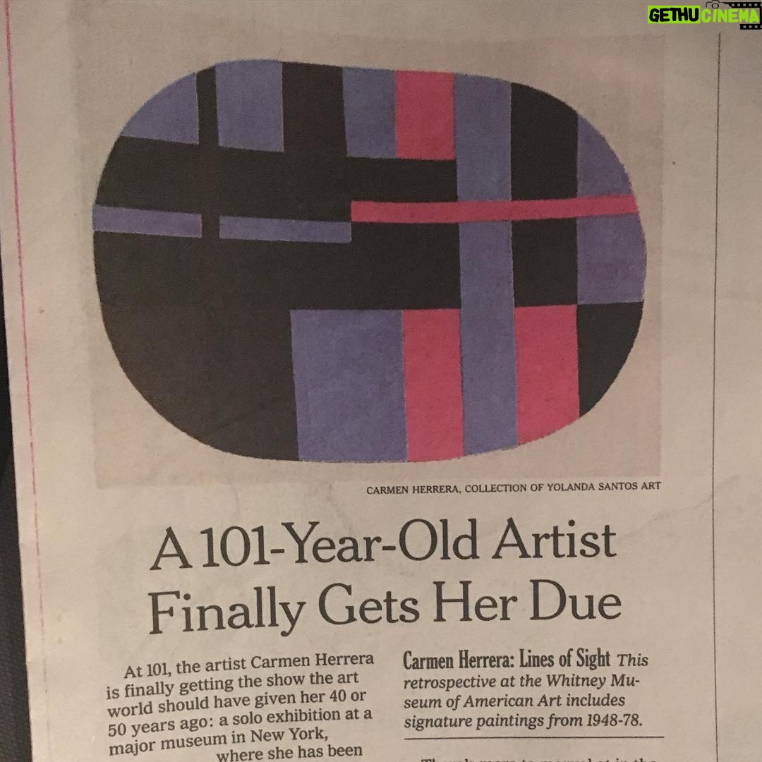 Kerry Condon Instagram - The New York Times today. Sep 16th 2016. Carmen Herrera 👊 respect!
