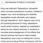 Kether Donohue Instagram - This Martin Luther King Day, I’m asking white folx to contribute funds towards @geniusisa.world’s cancer treatments as reparations. Instead of looking at this as a charity, looking at this through a lens of reparations or mutual aid means contributing funds with the result of Isa’s thrival is mutually beneficial to society as a whole. And with all do respect, if you posted a black square last year but haven’t done anything since, this is an opportunity to put your support into action. #BlackLivesMatter is more than just posting a hashtag or a Martin Luther King quote or intellectually supporting; ACTION of a distribution of resources and money is needed to participate. Reparations is a great way to show that #blacklivesmatter in action. Also, I’ve been wanting to get this off my chest; I identify as Christian, and to white Christians who say, “pull yourself up by your bootstraps,” I respectfully say to you, nowhere in the Bible does it say to pull yourself up by your bootstraps! The Bible says to carry each others burdens. Martin Luther King rebuked the whole pull yourself up by your bootstraps argument all the time. So to honor MLK, his belief in reparations, if you’re a white person who posted a black square, marched, etc... but haven’t really done much else, I encourage you to participate in contributing to the thrival of Isa. Also, my friend said something powerful that when a Black man dies, white people are quick to post a hashtag, but here’s an opportunity to support a young Black boy’s LIFE while he’s still here, and the truth is there’s been crickets and Isa has had a harder time raising funds for his treatments than white children cancer patients. The fact that Isa’s mom has to pay $15,000 for treatment every week and doesn’t have it is wrong. Thank you @freckledwhileblack for last slide. Me and Brea had a great live last year talking about reparations during #sharethemic and forever grateful to @weinspirejustice family. So again, reparations is a great way to show that #blacklivesmatter in action and honor MLK today. Link in bio to contribute funds.