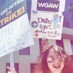 Kether Donohue Instagram - Dancing our way to fair pay! 💃🏻#sagaftrastrong #sagaftrastrike #sagaftrawgaunite