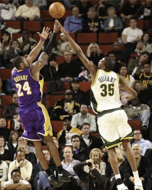 Kevin Durant Instagram - Solid D. Better O. 
As a 19 year old rook Kobe inspired me. I Still feel the same 10 years later. Love to 24 and 8, nobody like him!! #mambaout.......