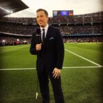 Kevin Patrick Egan Instagram - Hosting from the sidelines of the Santiago Bernabéu in Madrid, and the Camp Nou in Barcelona. These are from the peak years of Messi vs Ronaldo, MSN vs BBC. Always grateful for these unforgettable experiences. #LaLiga is back! Enjoy 🇪🇸⚽️♥️ Madrid, Spain