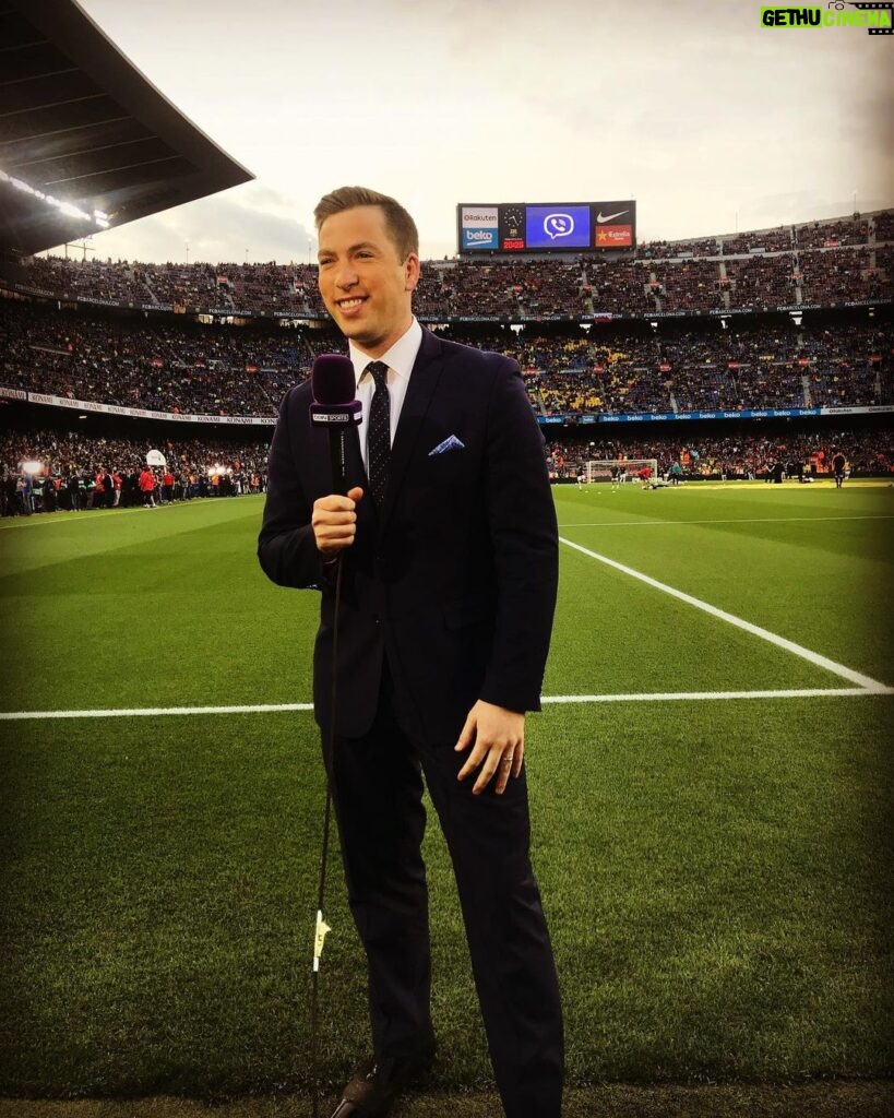 Kevin Patrick Egan Instagram - Hosting from the sidelines of the Santiago Bernabéu in Madrid, and the Camp Nou in Barcelona. These are from the peak years of Messi vs Ronaldo, MSN vs BBC. Always grateful for these unforgettable experiences. #LaLiga is back! Enjoy 🇪🇸⚽️♥️ Madrid, Spain