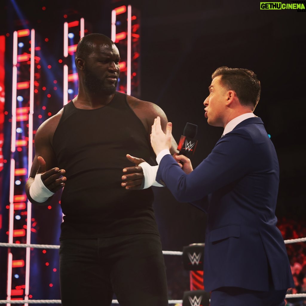 Kevin Patrick Egan Instagram - Confirming Omos is one angry giant. He’s nearly as big as this week. Next up: #WrestleMania #wweraw #Omos #BobbyLashley #WWE