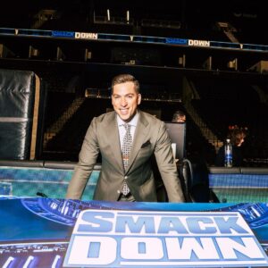 Kevin Patrick Egan Instagram - All smiles ahead of Smackers! 

Pre show prepping, and the great @richwadephoto was ready to pounce 📸😁 Big love, folks x

#WWE #Smackdown #FridayNightSmackdown