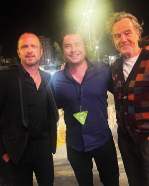 Kevin Ryan Instagram - Breaking Good @U2 with these absolute legends @bryancranston @aaronpaul What a night!! #lasvegas #U2 @spherevegas