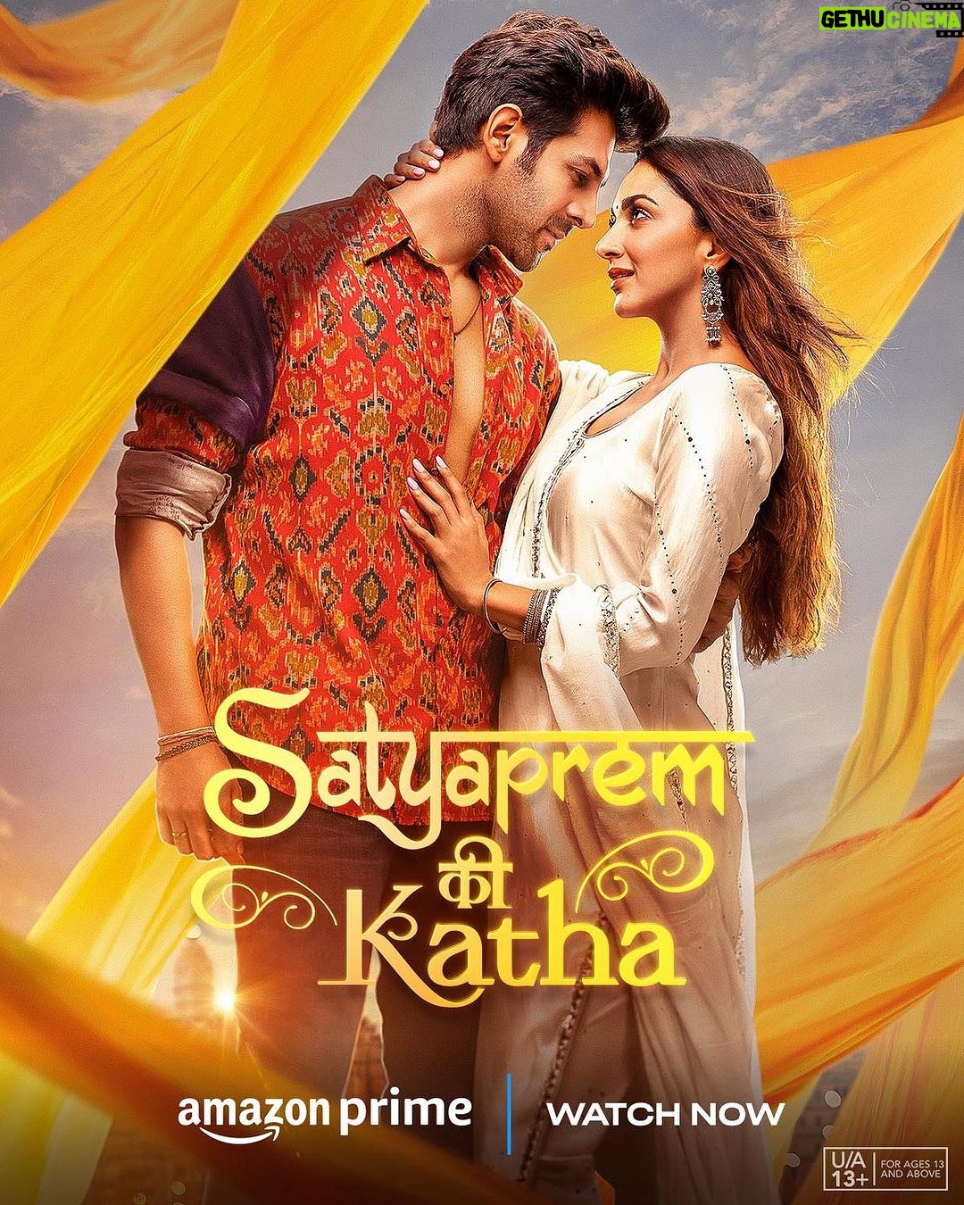 Kiara Advani Instagram - a love story that’s here to mend broken hearts and rekindle our faith in love 🤍 #SatyapremKiKathaOnPrime, watch now #SajidNadiadwala @sameervidwans @shareenmantri @arora.kishor @karandontsharma @kamera002 @nadiadwalagrandson @namahpictures @wardakhannadiadwala @gajrajrao #SupriyaPathakKapur @randeria_siddharth @shikhatalsania @rajpalofficial @anooradha_patel @tseries.official @penmovies