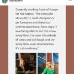 Kid Koala Instagram - Shouts out to the amazing FOH sound engineer @soundpony for her incredible work on @the_storyville_mosquito tour She’s featured in @l.acoustics.official 2023 Women in Pro Audio feature. 🙌 Making it all sound wonderful and adding that magic to the live mix! ✨🎛️🎚️🔈