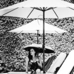 Kim Director Instagram - I remember when LA used to be sunny 📷 @narcissusholmes 👗 @dolcegabbana 🌂@solumbrabysunprecautions #nickholmes #photography #blackandwhite #la Los Angeles, California