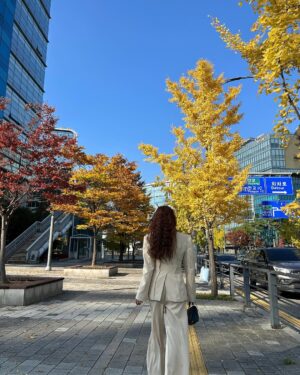 Kim Jung-eun Instagram - 단풍 예쁜 거리에서🍁🍂🌾우리 남순이 찾으러..🥹