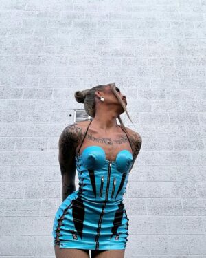 Kimora Blac Instagram - Sweet talk to me on @FashionNova 

Wearing 'Ruff Rider Mini Dress'