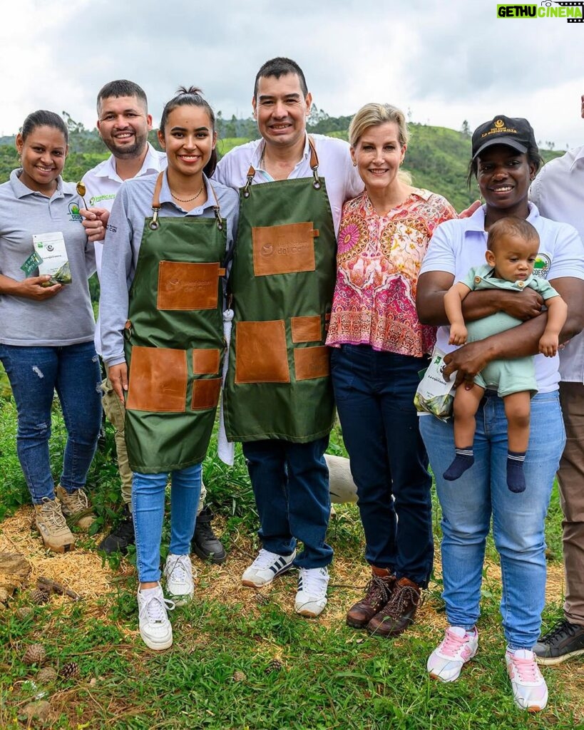 King Charles III of the United Kingdom Instagram - The Duchess of Edinburgh spent time with ex-FARC combatants at the Trópicos ‘Fruits of Hope’ coffee farm in Colombia, where she heard first hand how their important peace building work is creating new opportunities for communities.   The Duchess visited The Centre for Research on Tropical Agriculture Seed Bank, to hear about their work to promote food security amidst climate change.   HRH also saw advanced DNA sequencing technology being developed to help combat the illegal wildlife trade.   The conflict in Colombia disproportionately impacts women and girls, many of whom are survivors of conflict-related sexual violence. The Duchess hosted peace builders and survivors, hearing their testimonies and experiences, and their crucial role in peace processes. 📷 Tim Rooke