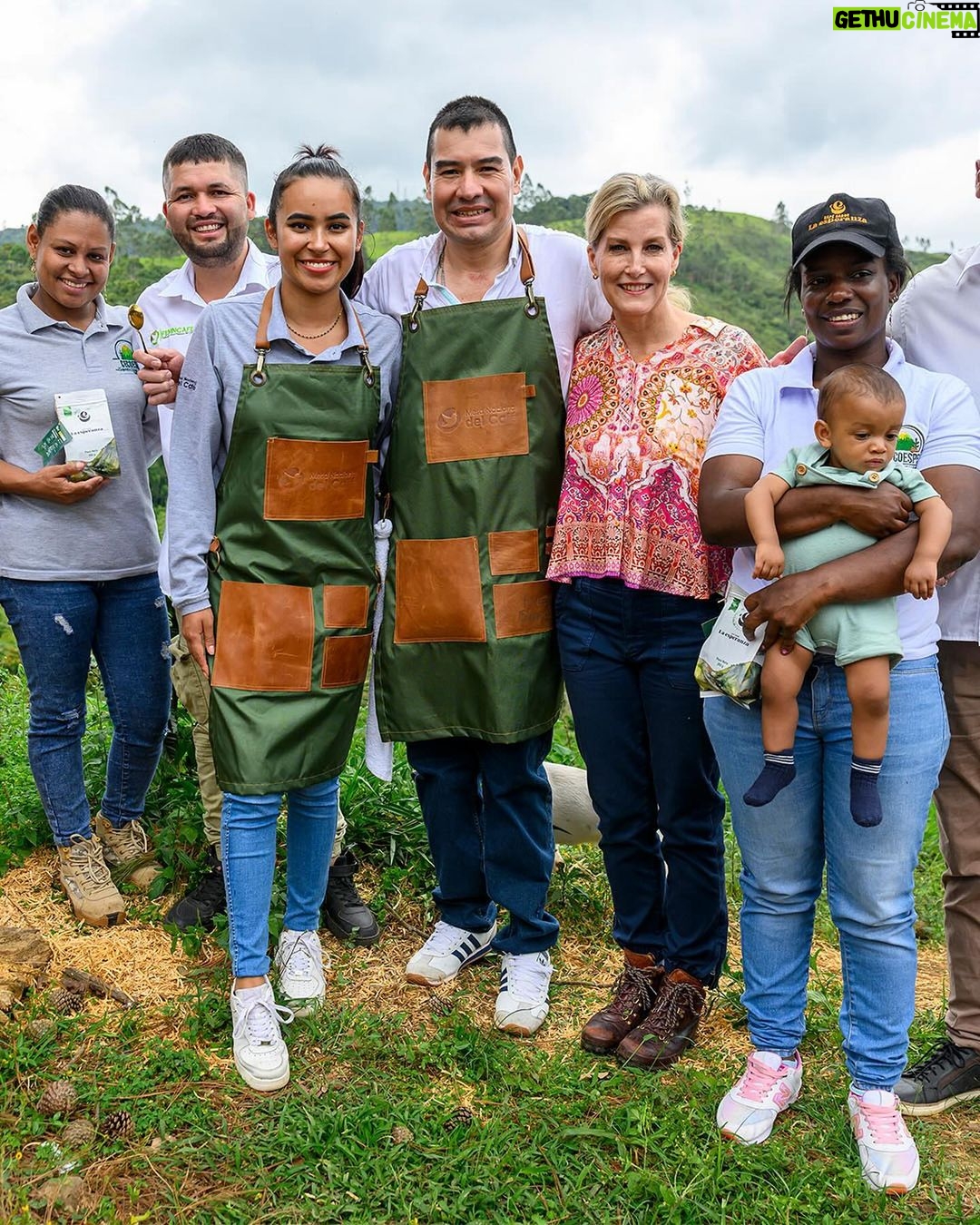 King Charles III of the United Kingdom Instagram - The Duchess of Edinburgh spent time with ex-FARC combatants at the Trópicos ‘Fruits of Hope’ coffee farm in Colombia, where she heard first hand how their important peace building work is creating new opportunities for communities. The Duchess visited The Centre for Research on Tropical Agriculture Seed Bank, to hear about their work to promote food security amidst climate change. HRH also saw advanced DNA sequencing technology being developed to help combat the illegal wildlife trade. The conflict in Colombia disproportionately impacts women and girls, many of whom are survivors of conflict-related sexual violence. The Duchess hosted peace builders and survivors, hearing their testimonies and experiences, and their crucial role in peace processes. 📷 Tim Rooke