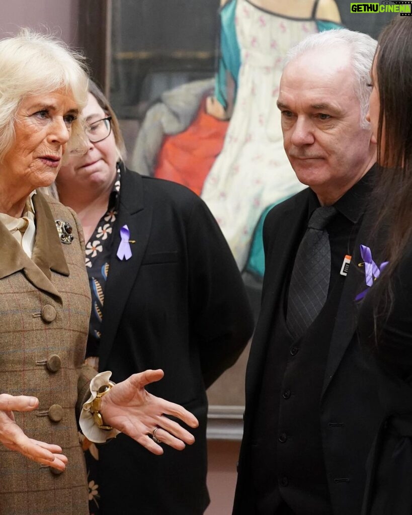 King Charles III of the United Kingdom Instagram - The Queen has opened a new ‘Safe Space’ at Aberdeen Art Gallery, which will provide help and support from specially trained staff to people who are personally suffering or suspect someone may be living with domestic abuse. For many years, The Queen has worked to raise awareness of the efforts of domestic abuse charities and their work to support victims and survivors, both in the UK and overseas. SafeLives, of which Her Majesty is Patron, works closely with organisations such as Aberdeen City Council to transform the response to domestic abuse by providing training, awareness and research to staff. Last year alone, almost 25,000 professionals received training from the charity, which lead to over 79,000 adults at risk of harm or murder being provided with support. During the visit, The Queen met artist Shelagh Swanson, who has created artwork inspired by her journey as a survivor of domestic abuse. The art is visible both internally and externally to signify the venue as a safe space location. Aberdeen, Scotland