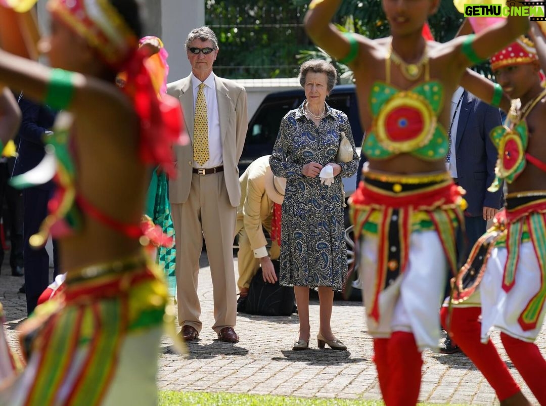 King Charles III of the United Kingdom Instagram - 🇱🇰 On their final day in Colombo, The Princess Royal and Sir Tim Laurence were welcomed to the Vajira Pillayar Kovil, a Hindu Temple and joined the Chief Priest in taking part in a special pooja blessing. At the Commonwealth War Graves Commission’s Jaawatte Cemetery, HRH attended a Service of Remembrance and lay a wreath to commemorate all who lost their lives in both World Wars. At the British Council, The Princess heard about the organisation’s work to build relationships between the UK and Sri Lanka through education, arts and cultural ties. HRH also viewed The Arches of Awe exhibition, which features photographs of the 21 arches or ‘thoranas’ built across Colombo to welcome Queen Elizabeth II during a visit to Sri Lanka in 1954. This evening, HRH celebrated 75 years of diplomatic relationships between the UK and Sri Lanka at a reception hosted by the British High Commissioner. Head to royal.uk (link in bio) to read more about HRH’s visit to the country.